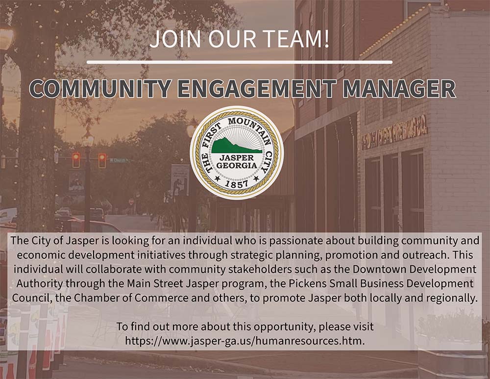 Current City of Jasper Now Hiring Community Engagement Manager