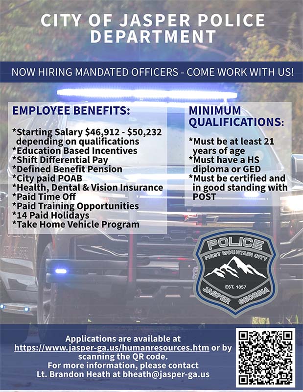 Current City of asper Now Hiring Police Officer