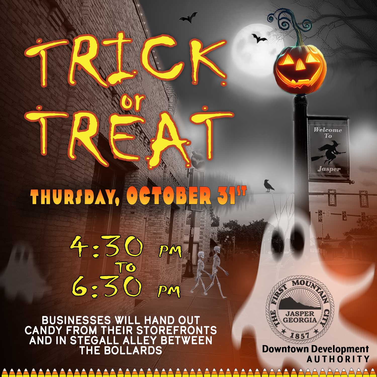 Downtown Jasper Trick or Treat on October 31, 2024